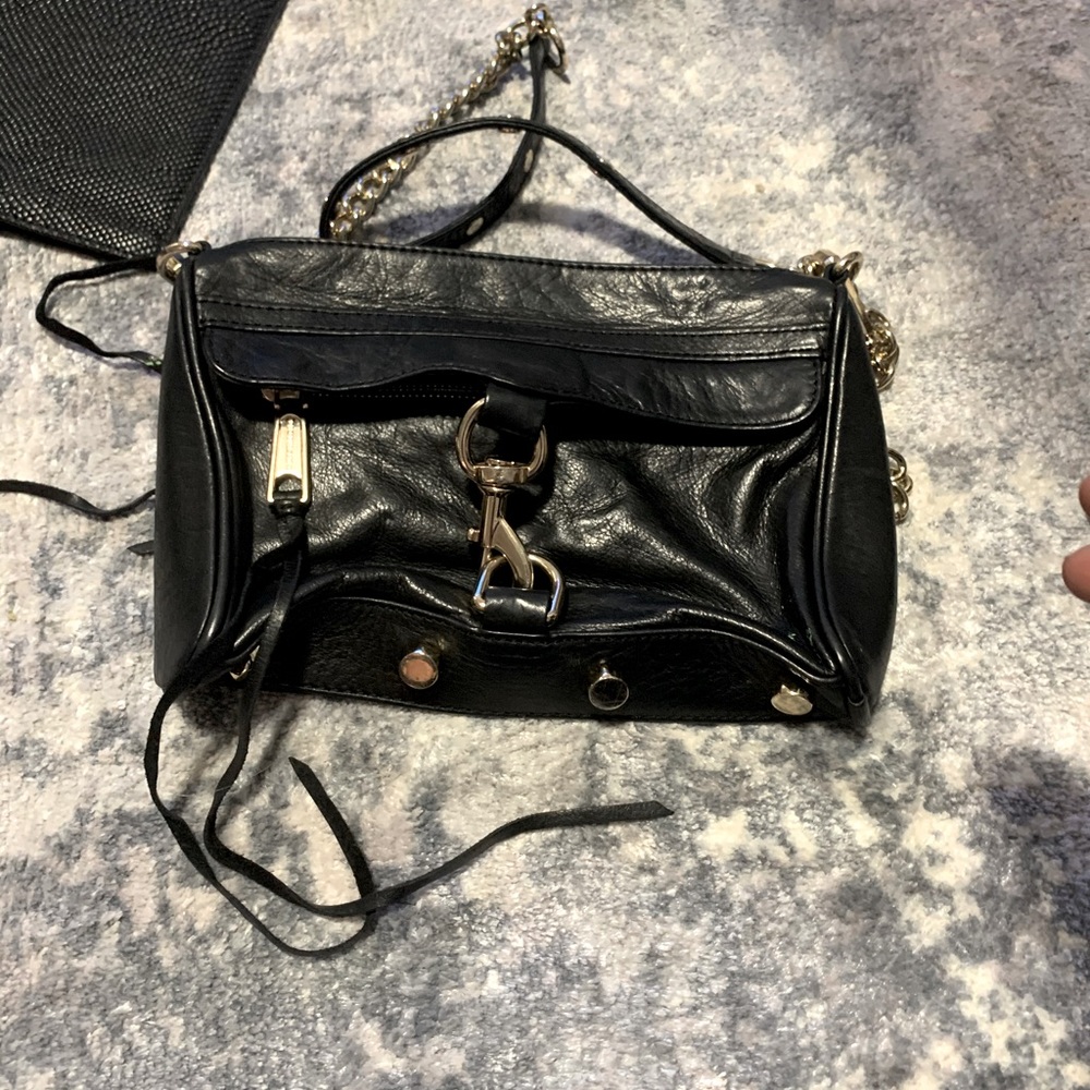 Rebecca Minkoff black leather/cross body sz med